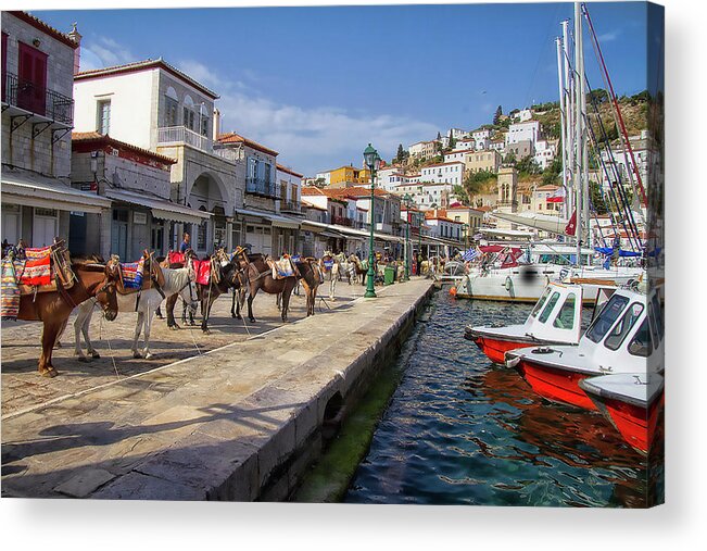 Greece Acrylic Print featuring the photograph Island Transportation by Sandra Anderson