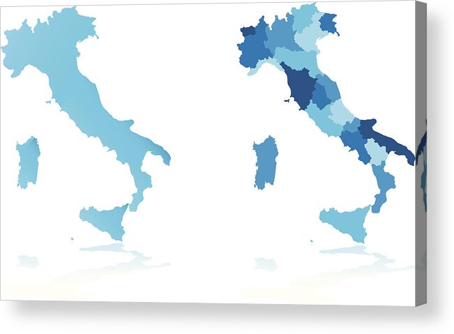 Veneto Acrylic Print featuring the drawing Italy map by Bamlou
