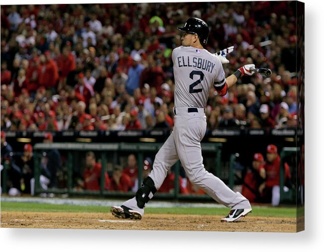American League Baseball Acrylic Print featuring the photograph Jacoby Ellsbury and Stephen Drew by Elsa