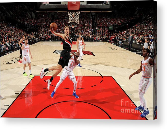 Nba Pro Basketball Acrylic Print featuring the photograph Jake Layman by Cameron Browne