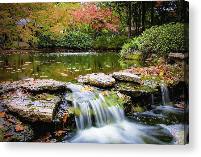 Japanesegarden Acrylic Print featuring the photograph Japanese Garden in Fall by Pam Rendall