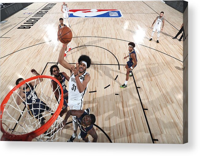 Nba Pro Basketball Acrylic Print featuring the photograph Jarrett Allen by Joe Murphy