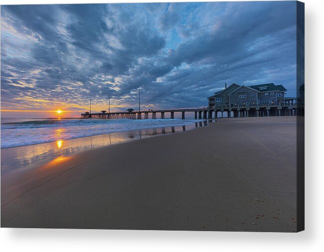 North Carolina Acrylic Print featuring the photograph Jennette's Pier after Sunrise by Claudia Domenig