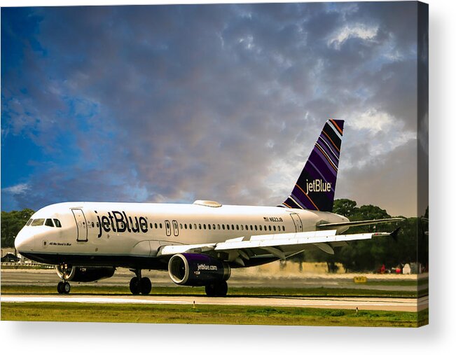 Jetblue Acrylic Print featuring the photograph JetBlue A320 by Chris Smith