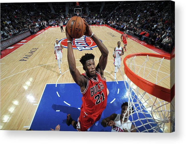Nba Pro Basketball Acrylic Print featuring the photograph Jimmy Butler by Chris Schwegler