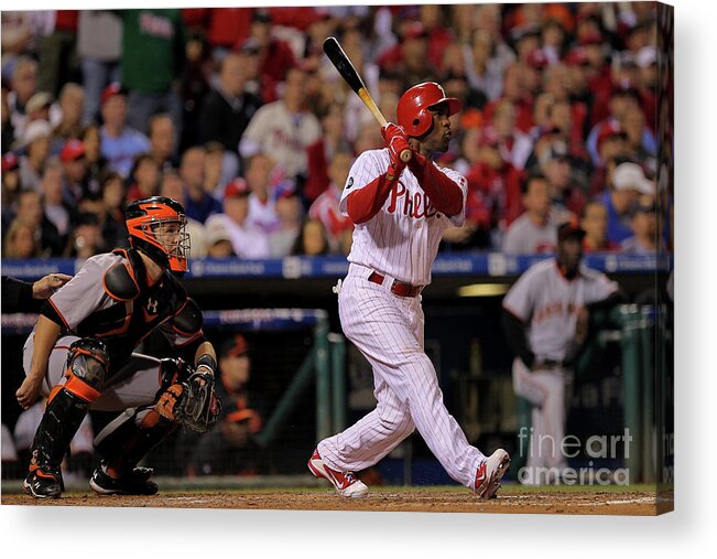 Playoffs Acrylic Print featuring the photograph Jimmy Rollins by Doug Pensinger