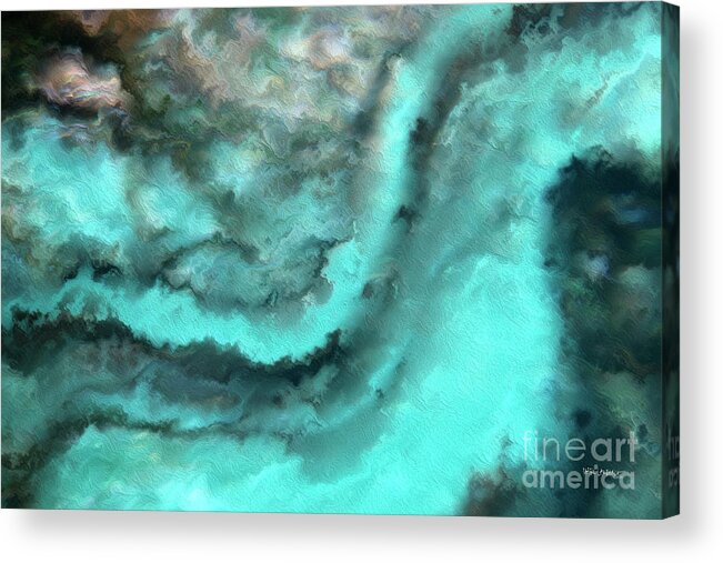 Blue Acrylic Print featuring the painting Job 26 12. He Breaks Up The Storm. by Mark Lawrence