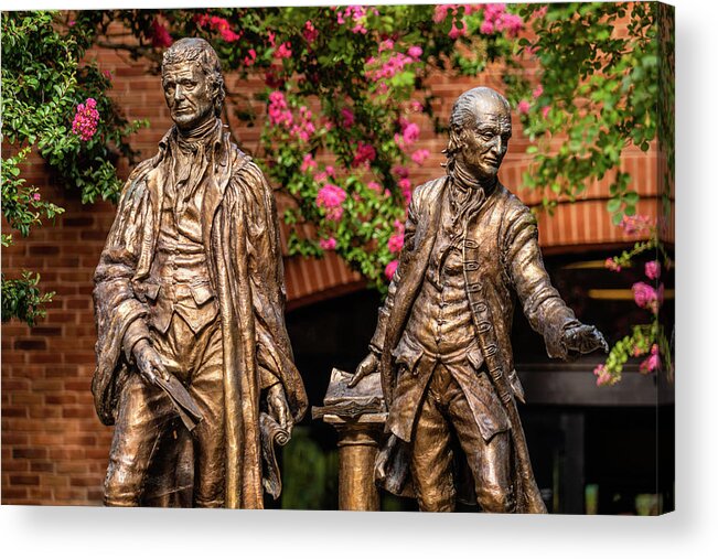 Statue Acrylic Print featuring the photograph John Marshall and George Wythe Statue by Rachel Morrison