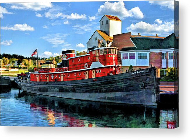 Tugboat Acrylic Print featuring the painting John Purves Tugboat by Christopher Arndt