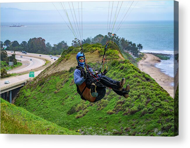 Paragliders Acrylic Print featuring the photograph Just Hangin' 3.13.23 by Lindsay Thomson