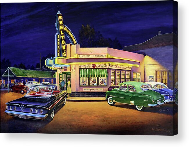 Shelton's Diner Acrylic Print featuring the painting Just Married by Randy Welborn