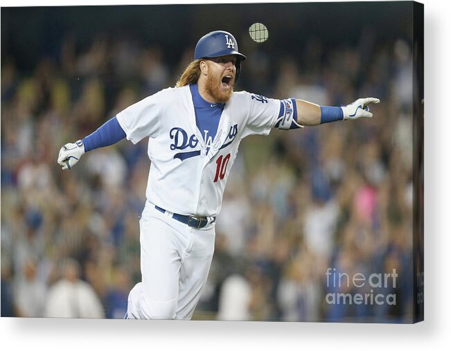 Three Quarter Length Acrylic Print featuring the photograph Justin Turner by Stephen Dunn
