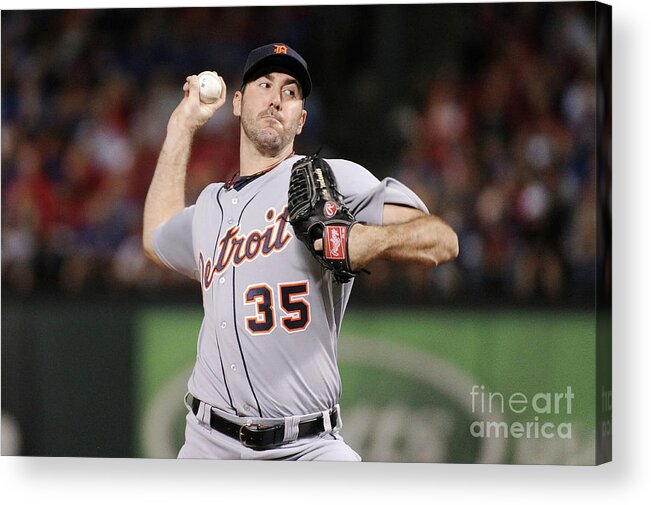 American League Baseball Acrylic Print featuring the photograph Justin Verlander by Harry How