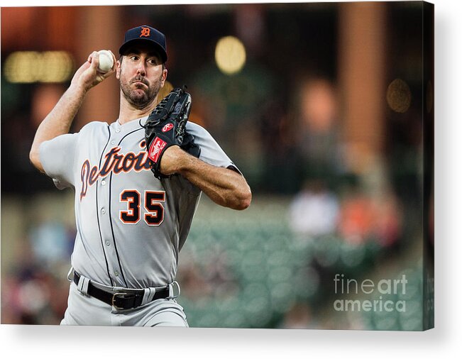 Second Inning Acrylic Print featuring the photograph Justin Verlander by Patrick Mcdermott