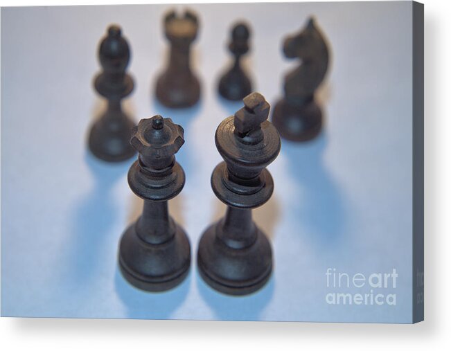 Chess Pieces Acrylic Print featuring the photograph King, Queen, and Minions by Kae Cheatham
