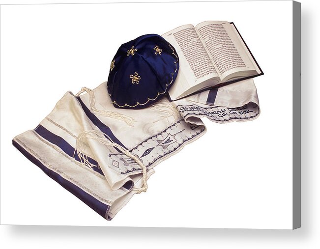 Event Acrylic Print featuring the photograph Kippah And Tallit With Siddur by Comstock