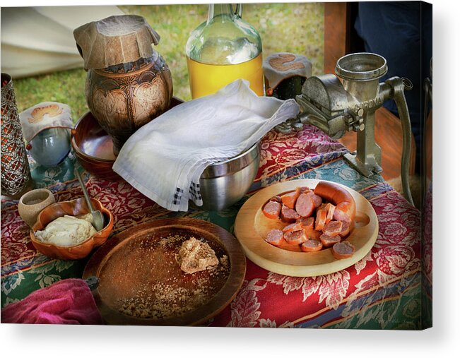 Chef Acrylic Print featuring the photograph Kitchen - Norwegian picnic by Mike Savad