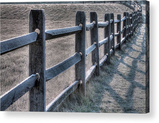 Fences Acrylic Print featuring the photograph Knox Frosty Fence by Don Nieman