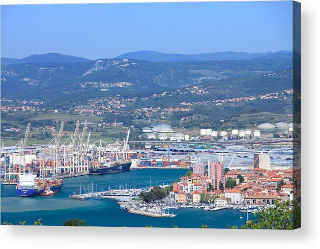Adriatic Sea Acrylic Print featuring the photograph Koper Capodistria and its port by Mura