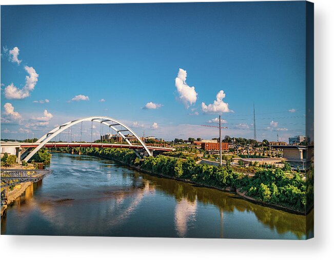 Nashville Acrylic Print featuring the photograph Korean Veterans Memorial Bridge Nashville Tennessee by Dave Morgan