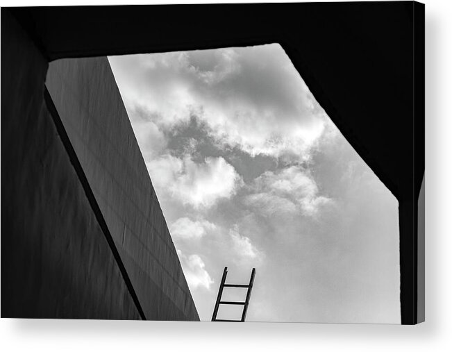 Ladder Acrylic Print featuring the photograph Ladder Vs the cloud cluster by Prakash Ghai