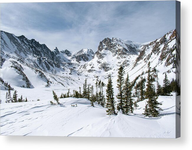 Colorado Acrylic Print featuring the photograph Lake Isabelle Winter by Aaron Spong