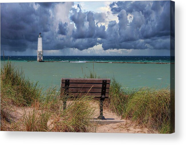 Northernmichigan Acrylic Print featuring the photograph Lake Michigan Storm IMG_2578 by Michael Thomas