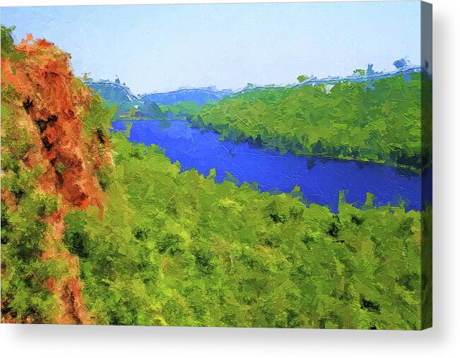 Lake Of The Clouds Impressionist Painting Acrylic Print featuring the painting Lake Of The Clouds Impressionist Painting by Dan Sproul