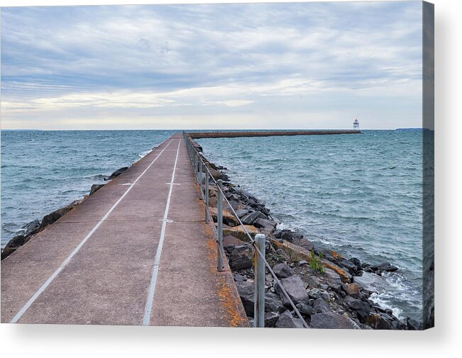 Duluth Acrylic Print featuring the photograph Lake Superior Breakwater by Kyle Hanson