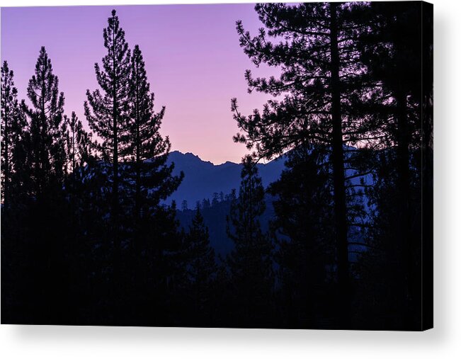 Lake Tahoe Acrylic Print featuring the photograph Lake Tahoe Mountain Twilight by Christopher Johnson