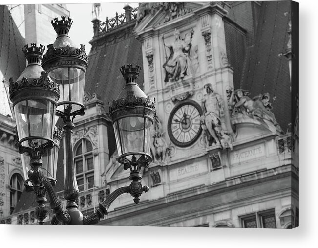 Lamppost Acrylic Print featuring the photograph Hotel de Ville Lamp Post by Ron Berezuk
