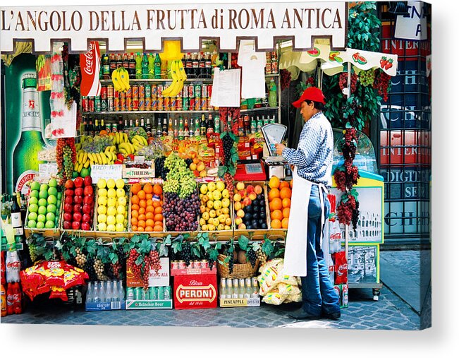 Italy Acrylic Print featuring the photograph L'Angolo Della Frutta by Claude Taylor