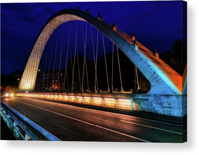 Full Color Acrylic Print featuring the photograph Las Oblatas Zubia Bridge by Micah Offman