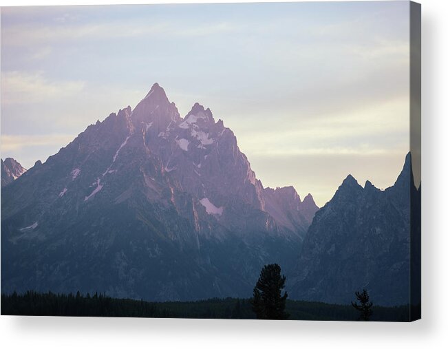 Mountain Acrylic Print featuring the photograph Last bit of Teton light by Go and Flow Photos