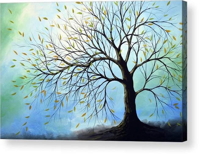 Fall Acrylic Print featuring the painting Last Leaves by Amy Giacomelli