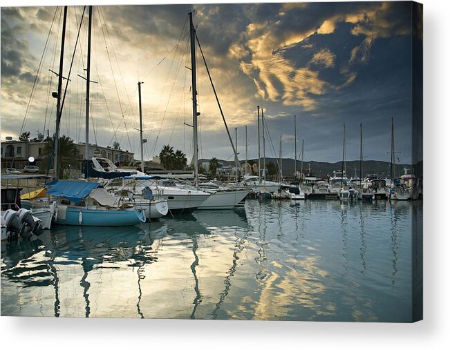 Outdoors Acrylic Print featuring the photograph Latchi Village Harbour by Paul Biris