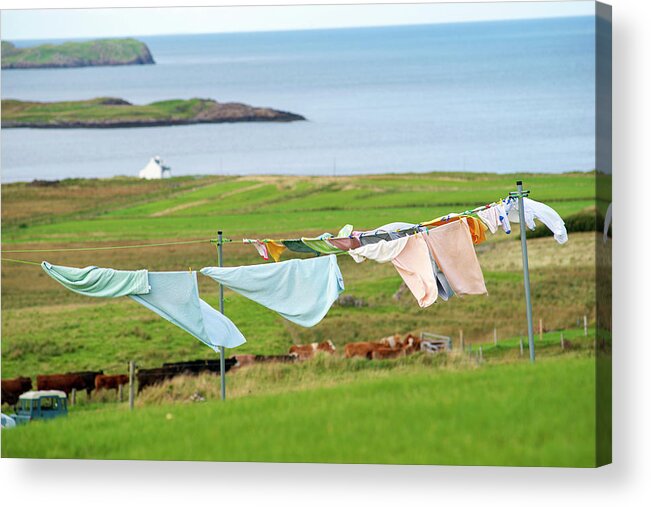 Laundry Acrylic Print featuring the photograph Laundry in the yard, Isle of Skye, UK by Dubi Roman