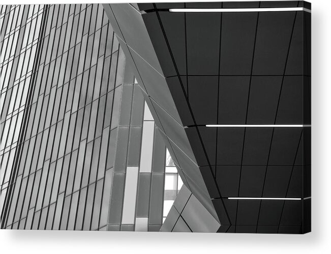 Architecture Acrylic Print featuring the photograph Layers Leeds - Abstract Architecture by Philip Openshaw