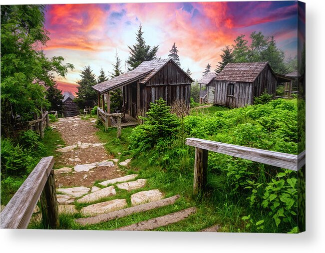 Barns Acrylic Print featuring the photograph Le Conte Lodge Cabins by Debra and Dave Vanderlaan