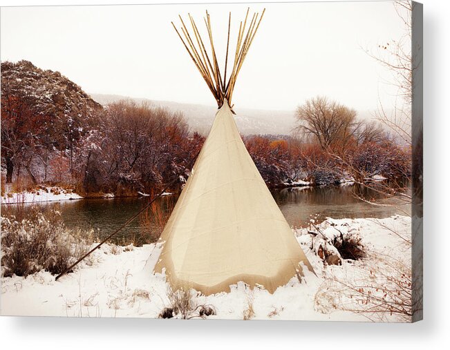 Winter Acrylic Print featuring the photograph Life on the River 2 by Elijah Rael