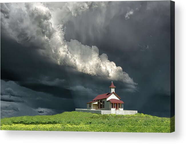 Church Acrylic Print featuring the photograph Light In A Storm by Jeff Burgess