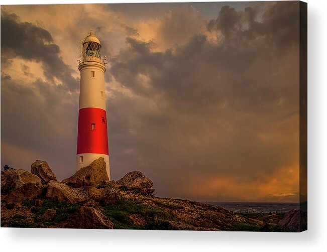 Lighthouse Acrylic Print featuring the photograph Lighthouse at Portland Bill by Chris Boulton