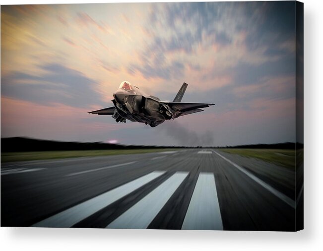 F-35 Lightning Ii Acrylic Print featuring the digital art Lightning Launch by Airpower Art