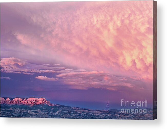 North America Acrylic Print featuring the photograph Lightning over the Aquarius Plateau Bryce Canyon National Park by Dave Welling
