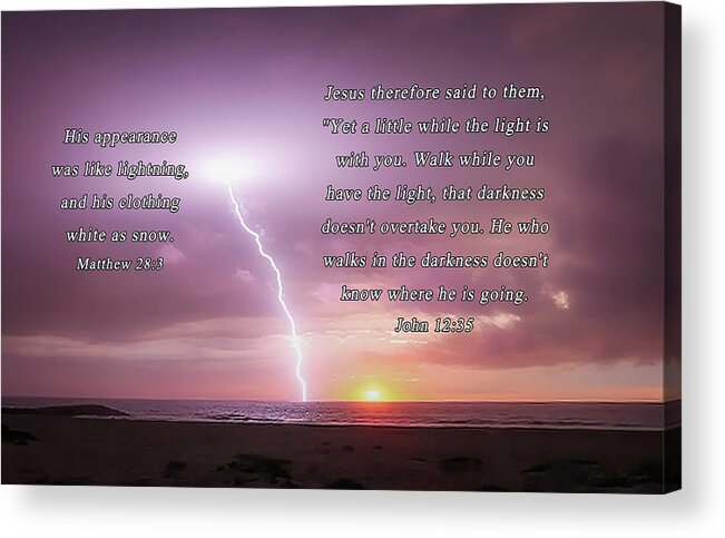 Photograph Acrylic Print featuring the photograph Lightning Sunset Off Ventura California Coast by John A Rodriguez