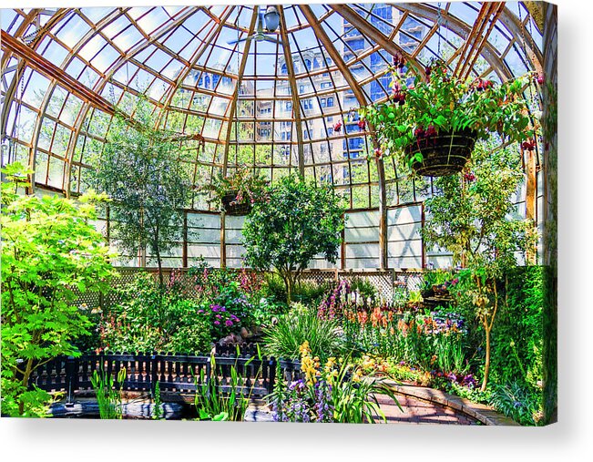 Architecture Acrylic Print featuring the photograph Lincoln Park Conservatory-001-C by David Allen Pierson