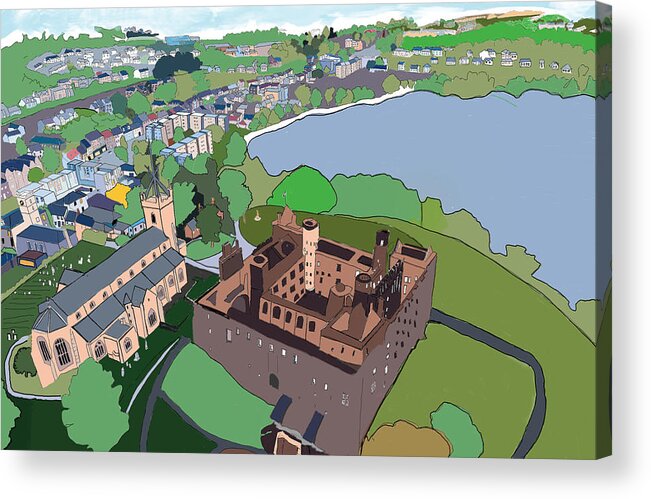 Linlithgow Acrylic Print featuring the digital art Linlithgow Palace by John Mckenzie