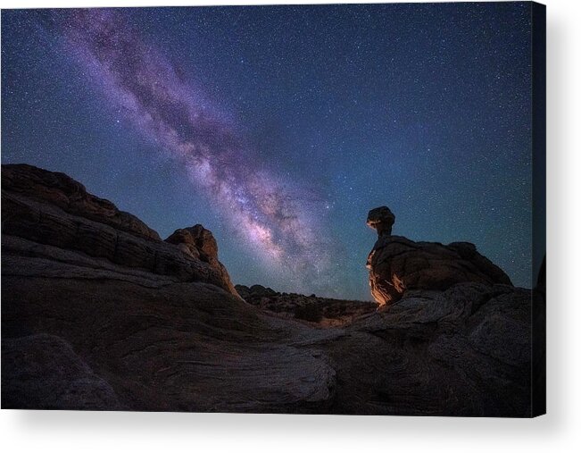 Milky Way Acrylic Print featuring the photograph Lit Up Totem by Judi Kubes