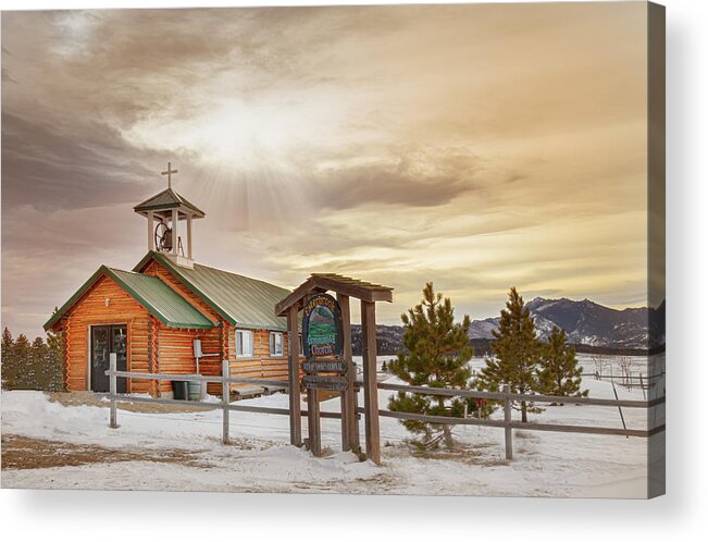 Church Acrylic Print featuring the photograph Little Church in the Mountains by Laura Terriere