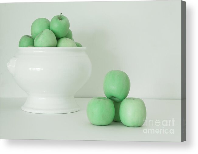 Fruit Acrylic Print featuring the photograph Little Green Apples by Elaine Teague